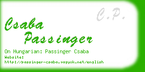 csaba passinger business card